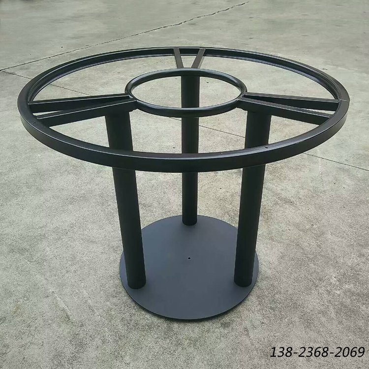 圓桌鑄鐵桌腳，烤漆圓盤腳，大圓桌桌腳