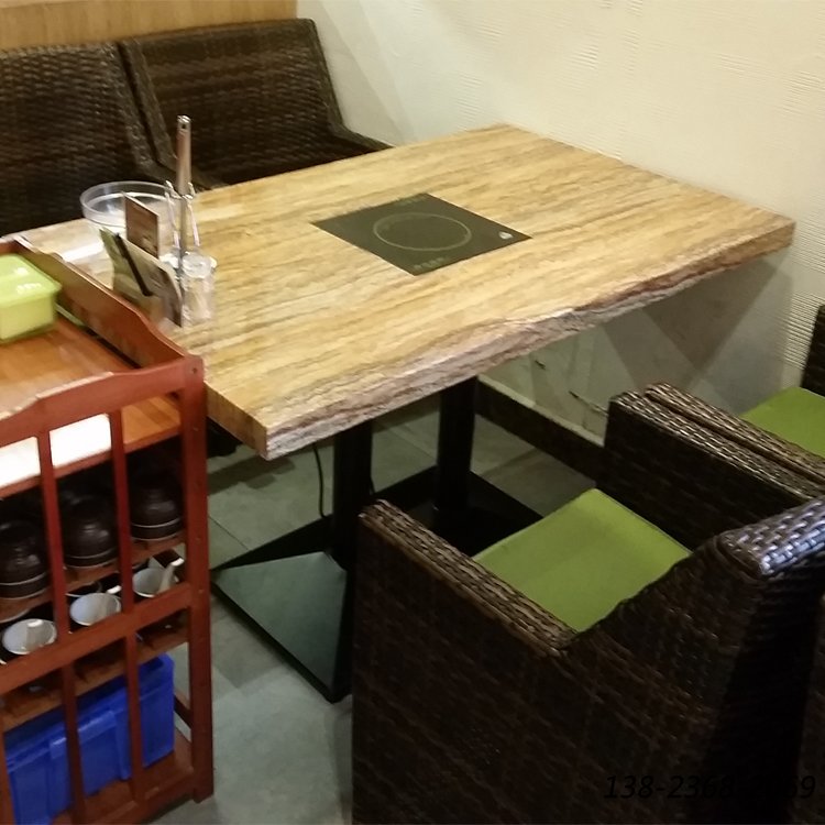大理石火鍋桌，原味主張火鍋桌，定制火鍋餐桌