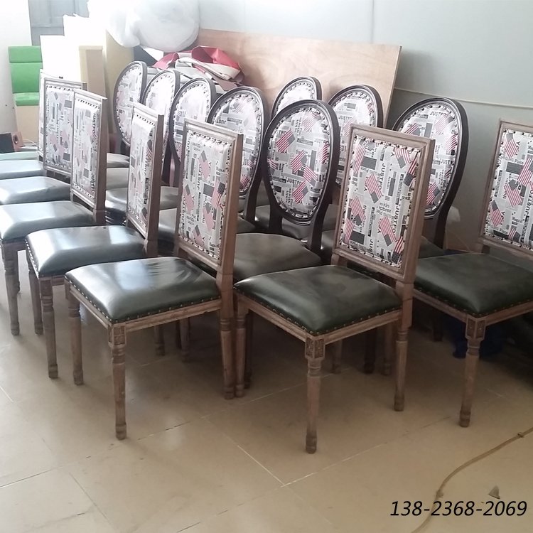 做舊復(fù)古椅子，實(shí)木餐廳餐椅，工業(yè)風(fēng)椅子廠家